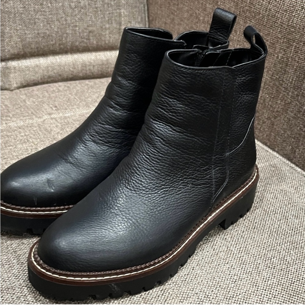 Black Leather Ankle Boots
